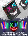 Miniatyrbillede 3 af 5: Halloween-maske LED-maske & handsker i flere lystilstande Multicolor (1 sæt) Multicolor (1 Set)