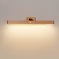 Dimmable LED Wall Lamp with Touch Switch and Battery, Wooden Wall Lamp, 4W, USB Rechargeable Cabinet Light