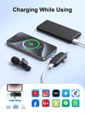 Miniatyrbillede 4 af 5: 3-i-1 trådløse lavaliermikrofoner til iPhone Android-kameraenheder til Tiktok Youtube Vlog-optagelse