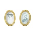2 st/set Dockskåp Miniatyr Oval Ram Bild Foto Dockskåp DIY Tillbehör