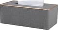 PU Leather Tissue Box Cover, Rectangular Tissue Holder for Home or Office Gray Gray