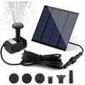 Solar Powered Fountain Pump Kit with Separate Solar Panels, 1.2W Upgraded Solar Water Pump, Comes with 3 Meter Cable and 4 Nozzles, Black