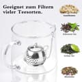 Miniatyrbilde 4 av 5: Fint hull tefilter, 5 stk te-infuser tekule i rustfritt stål