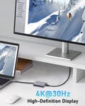 Miniatyrbilde 2 av 5: 3-i-1 Type-C til HDMI-dokkingstasjonadapter USB 3.0-hub 4K video- og lydkonverterer med PD 100W hurtiglading