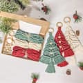 6 pcs Woven Macrame Christmas Trees DIY Kit Wall Hangings