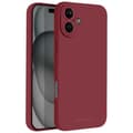 iPhone 16 etui silikone mat soft touch kamerabeskyttelse, vinrød