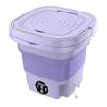 Foldable Portable Washing Machine with Spin Dryer 8L 220V Mini Automatic Washer for Socks Underwear Purple