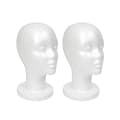 TG White Foam Mannequin Head, Styrofoam Wig Head (2-Pack)