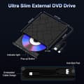 Miniatyrbillede 5 af 5: Ekstern CD DVD-læser USB 3.0 Type-C Bærbar DVD-afspiller til Windows 11/10/MAC OS