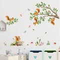 Forest Animal Wall Decals - Squirrel & Branch Decor for Kids' Room [JUN]