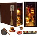 Book Nook, DIY Wooden Puzzle - 3D Miniature Scene - Bookshelf Insert Kit - Handmade