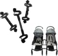 3-pack vagnskopplingar för barnvagn med justerbara bärbara fästen