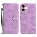 Læder Flip Wallet Etui med Kortlommer og Blomstermønster til iPhone 16