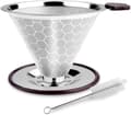 Miniatyrbillede 1 af 5: Kaffefilter i rustfrit stål, papirløst kaffefilter til manuel kaffebrygning, genanvendelig kaffedrypper
