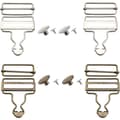 (Silver, Brons) 4 stycken Overallspännen, Metall hängslen spännen, Metallspännen med rektangulär form