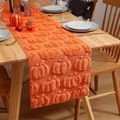 Halloween & Autumn Table Runner - Pumpkin Embroidered Cotton Tablecloth, Washable Long Runner for Dining Table & Home Decor (33x183cm)
