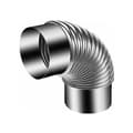 Kaminrörsböj Ø ca 120 mm, 90° kaminböj i varmförzinkat stål, silver