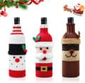 Christmas Wine Bottle Covers, 3-Pack Knitted Wine Bottle Covers, Wine Bottle Wraps for Christmas, Wine Bottle Decoration