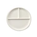 20 cm Bone China Plate Simple Porcelain Plate Three Compartment Breakfast Steak Round Ceramic Tableware Home Decor (Random Style)