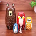 Miniatyrbild 2 av 5: Ryska dockor / Matryoshka - Babushka docka - Djur multifärg multifärg multicolor