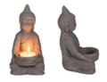 Miniatyrbillede 1 af 5: Lysestage Buddha - Holder til Lys - Fyrfadslys grå gray