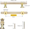 Miniatyrbild 2 av 5: Set med 2 gyllene T-kökshandtag 96 mm, moderna eleganta guld