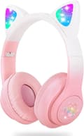 Wireless Headphones for Kids with LED Lights (Pink)