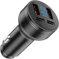 126W Car Charger USB C PD QC3.0 Fast Charging Adapter with LED Voltmeter for iOS Android Tablets Phones