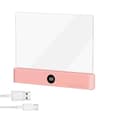 Book light, rechargeable clear LED flat reading light with 3 colors and timer, flat lamp book full on pink Pink Pink