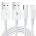 2-pack USB-C laddningskablar, 2m, snabbladdning - Vit