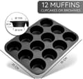 Miniatyrbillede 4 af 4: Silikone muffinsform med 12 huller | Non-stick muffinsforme til bagning | Perfekt gave til bagere | Tilbehør til hjemmekokke | Sort