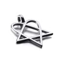 Miniatyrbillede 4 af 5: Heartagram Stjerne Hjerte Ham & Hende Halskæde i Rustfrit Stål Vintage Smykkestil 2-kæde 61cm