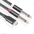 Miniatyrbillede 4 af 4: USB-C til dobbelt 6,35 mm lydstereokabel Type C til dobbelt 6,35 mm lydkabel til smartphone-multimedie