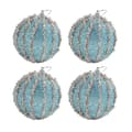 4 stk 8 cm juletrekuler glitterskum ornament juletrepynt