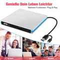 Pikkukuva 2 / 5: Ulkoinen CD DVD-asema, kannettava Type C & USB 3.0 CD-RW DVD-R Combo -poltinsoitin (musta)