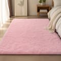 Mjuk, halkfri ryamatta – mjuk polyester 4 cm – för vardagsrum, sovrum och soffa – rosa 120 x 160 cm
