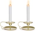 Miniatyrbillede 1 af 4: Sæt med 2 Vintage Smedejerns Lysestager - Guld, Lang C
