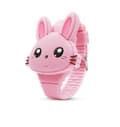 Børneur, Pigeur Digital Sød Form LED Mode Silikonearmbånd Clamshell Design Armbåndsur Pige