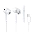 USB-C Pro In-ear hörlurar med sladd, mikrofon, volymkontroll DAC Vit