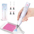 Miniatyrbild 1 av 5: Electric Diamond Painting Pen with Vacuum Suction, Cordless Rechargeable ABS Tool with 4 Replaceable Tips for DIY Crafts, White