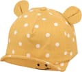 Babyhatt med öron och vita prickar - gul