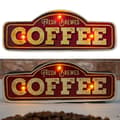 Pikkukuva 1 / 5: RETRO Metallikyltti LED Fresh Brewed Kaffe Forever Light multifärg multicolor