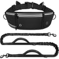 Handsfree hundkoppel, elastiskt joggingkoppel, 160-220 cm, anti-drag, reflekterande, justerbart bälte.