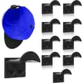 10-pack Self-Adhesive Hat Rack Hat Storage, No-Drill Hat Rack for Wall-Mounted Organizer Hanger Strong Holders (Black)