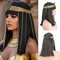 Cleopatra Cosplay-peruk, 30 cm rak peruk med lugg