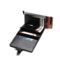 Miniatyrbillede 2 af 5: Sort RFID NFC-beskyttet tegnebog kortholder 5 kort (ægte læder) Sort
