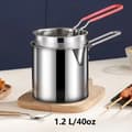 Miniatyrbillede 3 af 5: Frituregryde i rustfrit stål med filterstativ til hjemmelavning Stegepande + Ba Sølv Frying Pan + Ba Silver