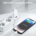 Miniatyrbilde 2 av 5: 20W 2-pakning USB C hurtiglader, USBC-uttak Type C vegg AC-strømadapter