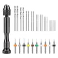 Miniatyrbild 1 av 4: Hand Drill Set, Hand Drill with Vise with 10 PCB Mini Drills and 25 Micro-Type Twist Drills