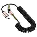 Pikkukuva 1 / 5: 1m Töbjar 3.5mm AUX USB-C-äänikaapeli kuulokekaapeli Type-C musta